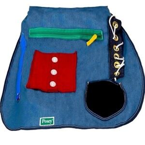 Posey 7400 Activity Apron, Blue Denim with Bright Color